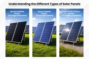 Different types of solar panels